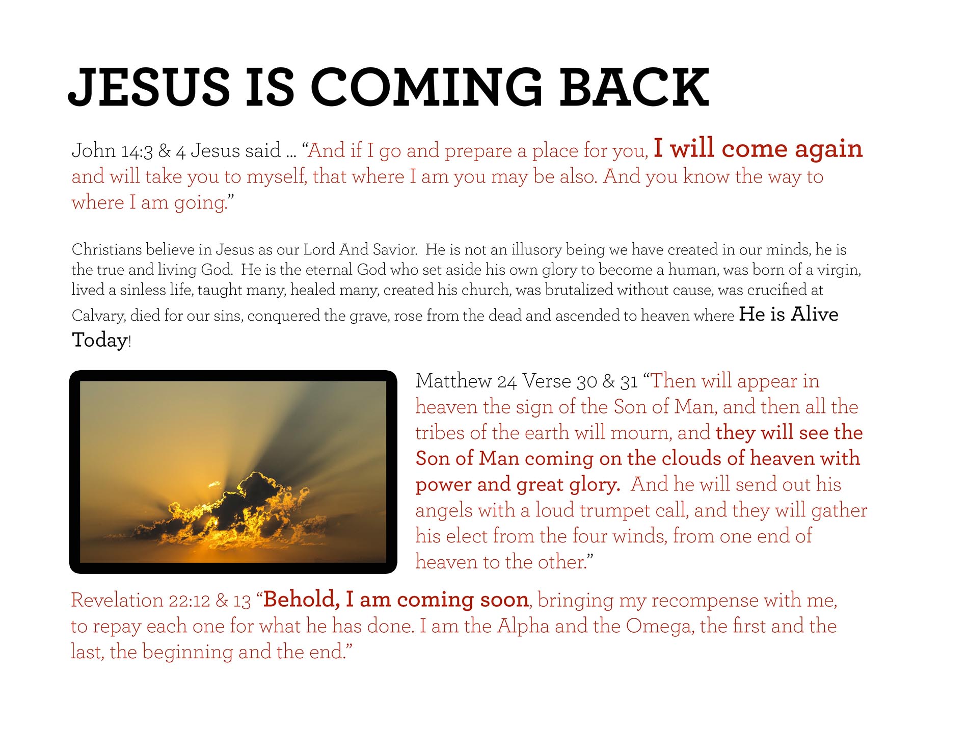 JESUS IS COMING BACK John 14:3 & 4